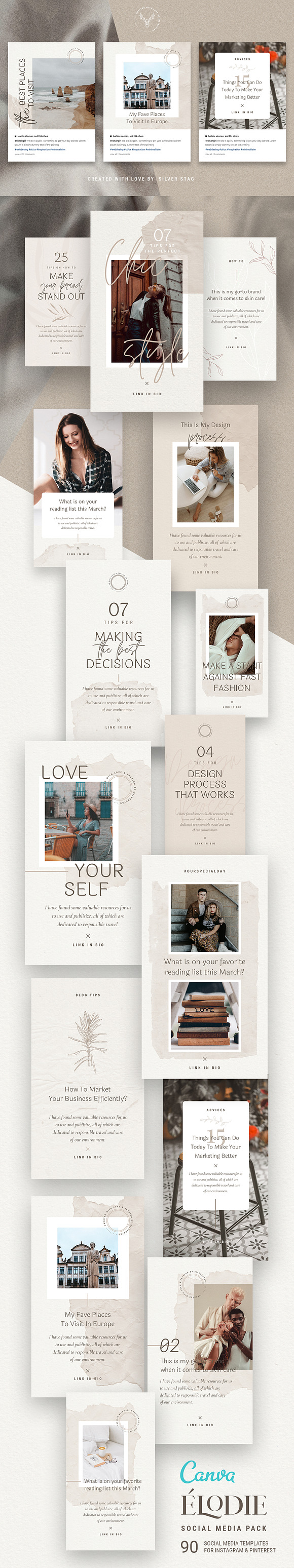 Elodie - Canva Social Pack 50% OFF in Social Media Templates - product preview 52
