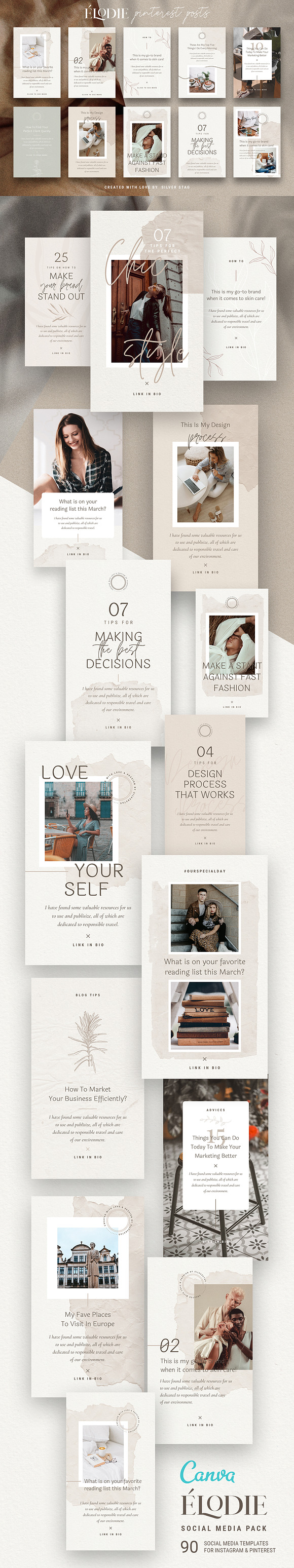 Elodie - Canva Social Pack 50% OFF in Social Media Templates - product preview 53