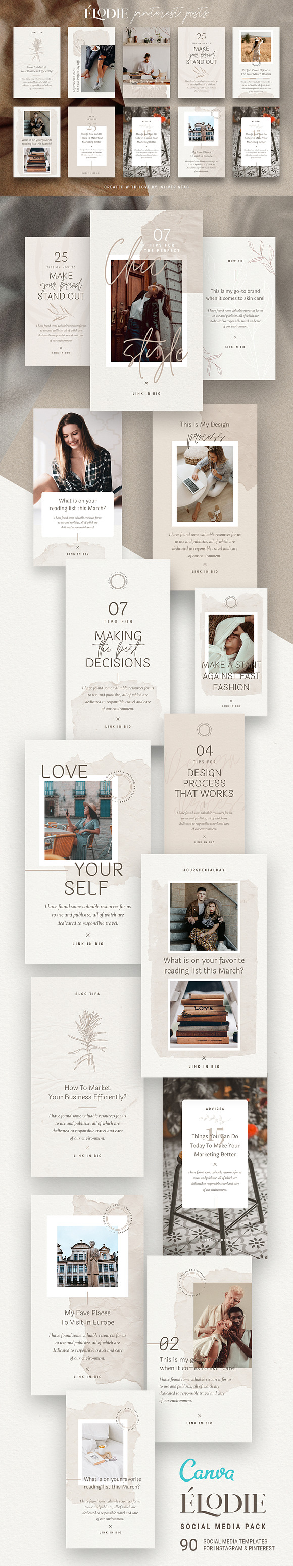 Elodie - Canva Social Pack 50% OFF in Social Media Templates - product preview 55