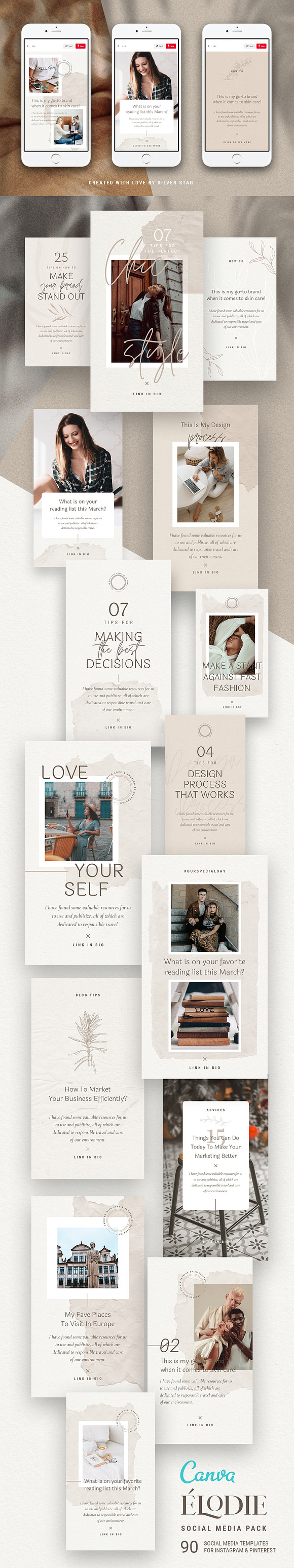 Elodie - Canva Social Pack 50% OFF in Social Media Templates - product preview 59