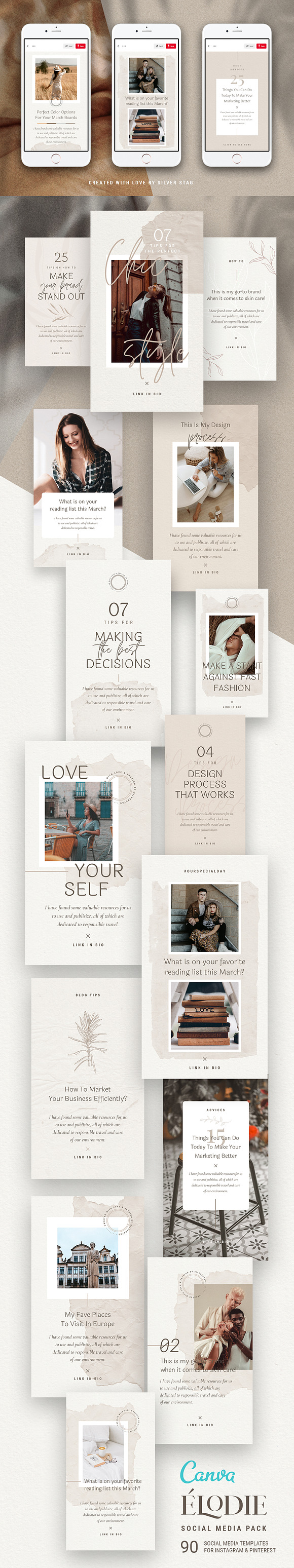 Elodie - Canva Social Pack 50% OFF in Social Media Templates - product preview 64