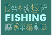 Fishing word concepts banner