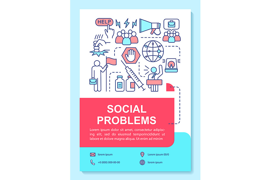 Social problems, issues poster in Icons - product preview 8