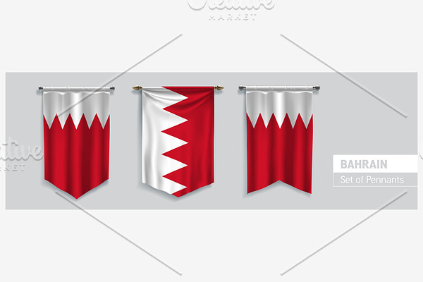 Set of Bahrain pennants vector