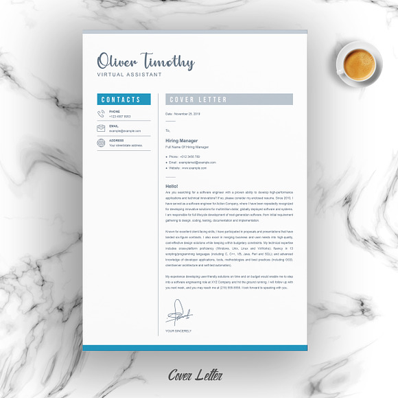 Creative Word Resume Template in Letter Templates - product preview 3