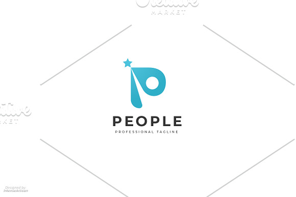 People Star - P Letter Logo in Logo Templates - product preview 1