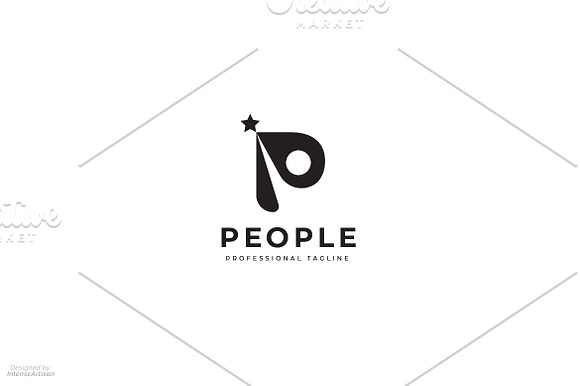 People Star - P Letter Logo in Logo Templates - product preview 2
