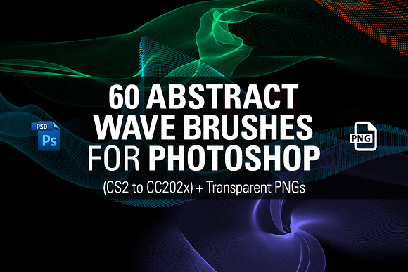 60 Abstract Wave Brushes for PS in Add-Ons - product preview 1