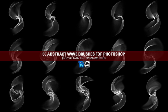 60 Abstract Wave Brushes for PS in Add-Ons - product preview 3