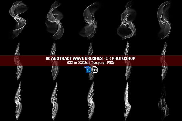60 Abstract Wave Brushes for PS in Add-Ons - product preview 5