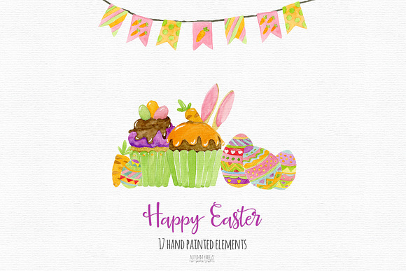 Watercolor Easter Clipart in Illustrations - product preview 1