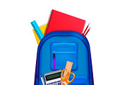 School backpack stationery set