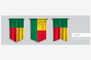 Set of Benin pennants vector