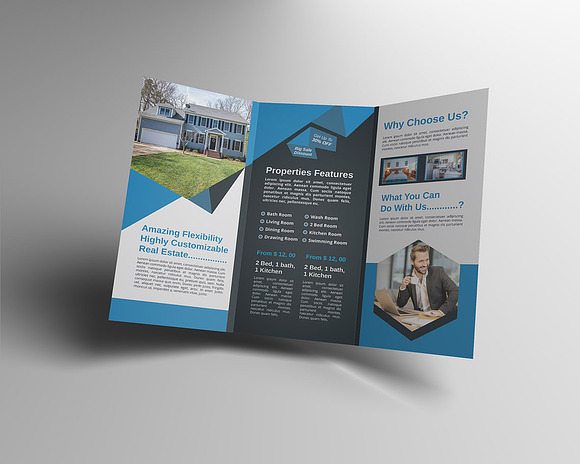 Real Estate Tri-Fold Brochure Design in Brochure Templates - product preview 1