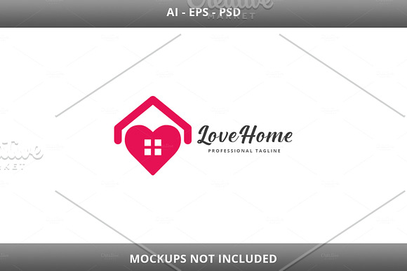 Love Home Logo in Logo Templates - product preview 3