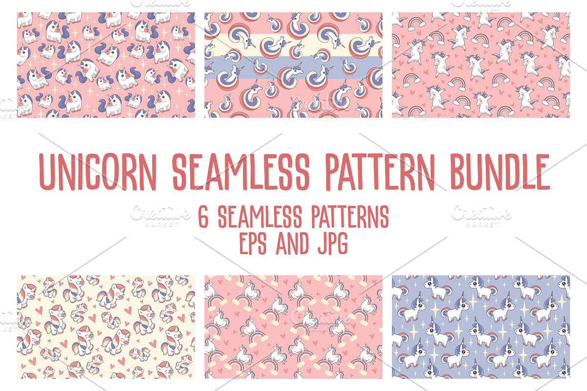 Unicorn pattern bundle in Patterns - product preview 8