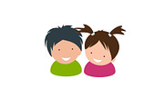 Kids icon vector illustration. Two