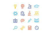 Science Outline  Icons Set.