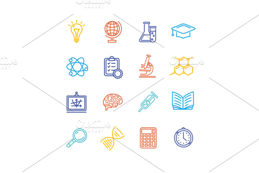 Science Outline  Icons Set. in Science Icons - product preview 8