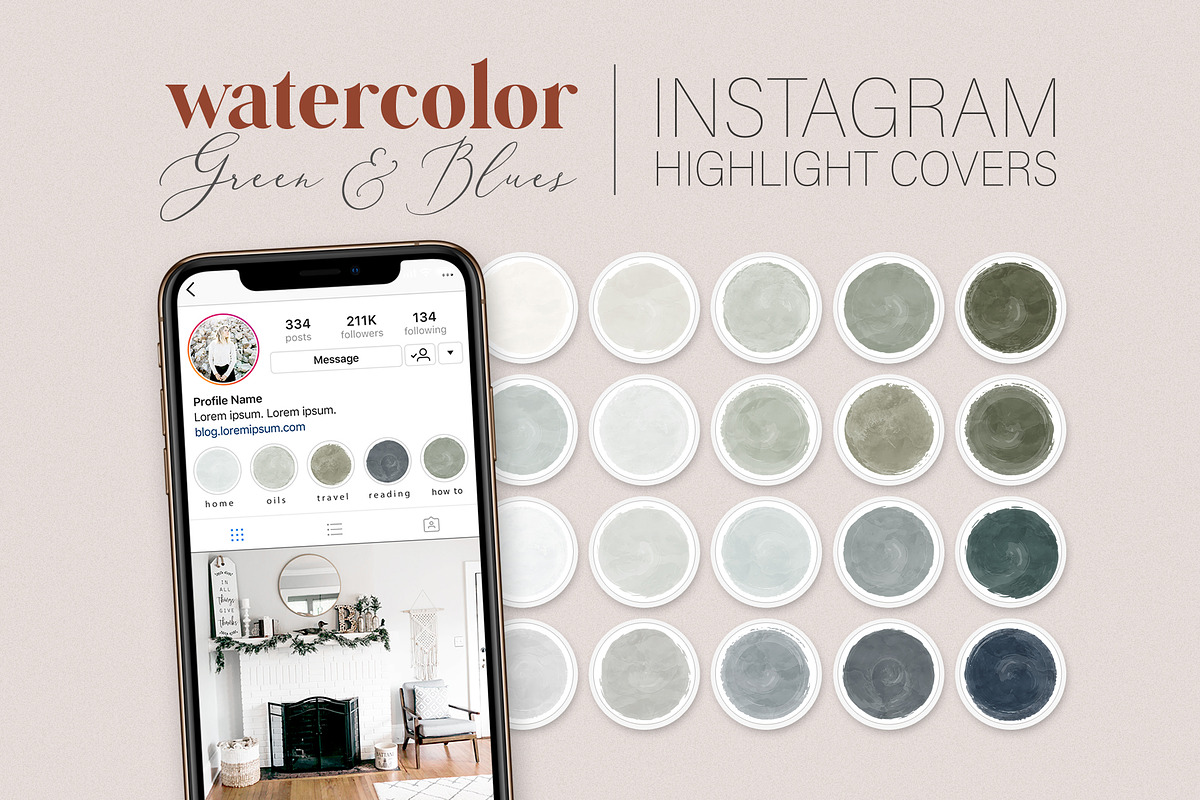 Green & Blue Instagram Cover Icons in Instagram Templates - product preview 8