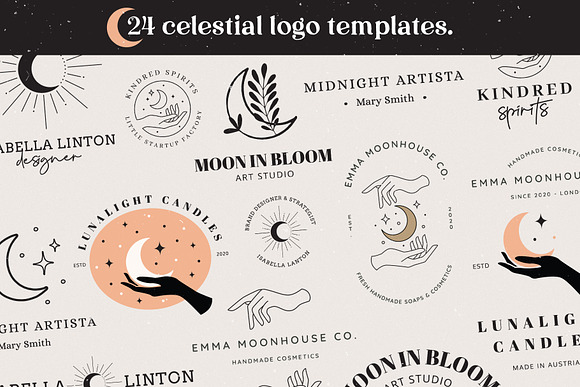 24 Celestial Logo Templates Pack in Logo Templates - product preview 10