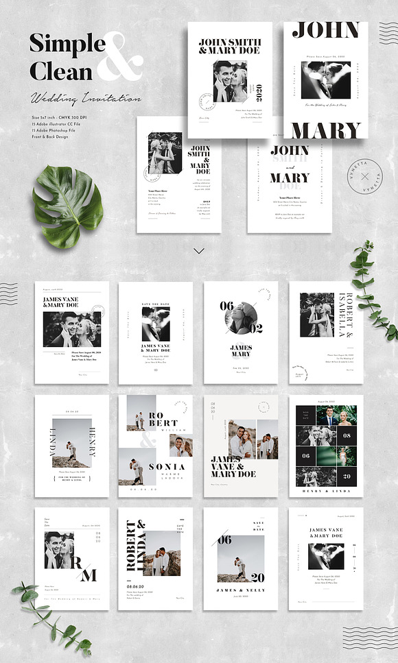 15 Wedding invitation Bundle in Wedding Templates - product preview 1