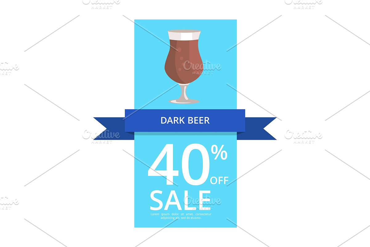 Dark Beer 40% Off Sale on Vector in Illustrations - product preview 8