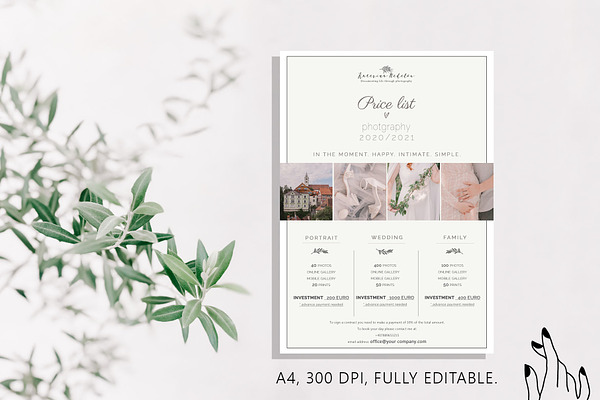 Photography template price list-A4