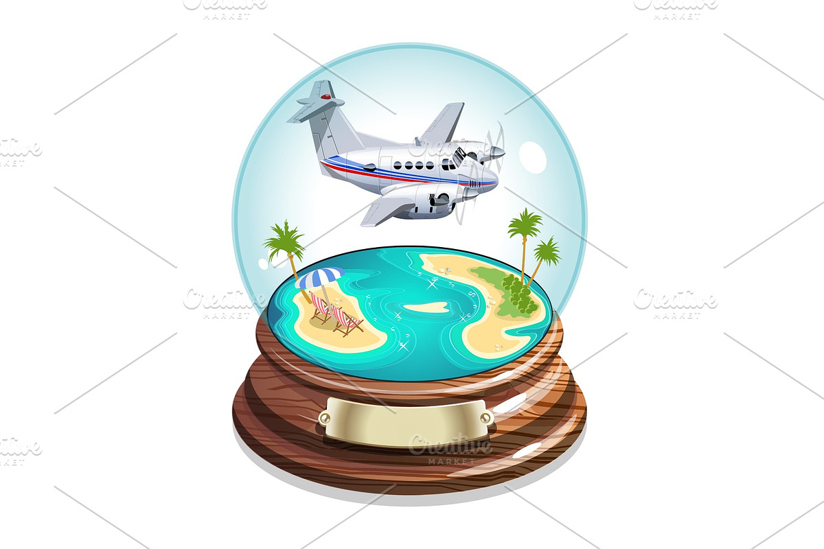 Vector Cartoon Summer Crystal Ball in Illustrations - product preview 8