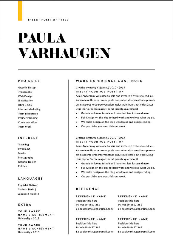Resume & Cover Letter Template in Resume Templates - product preview 3