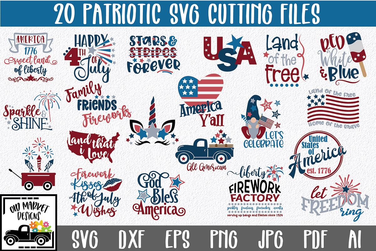 4th of July SVG Cut File Bundle in Illustrations - product preview 8