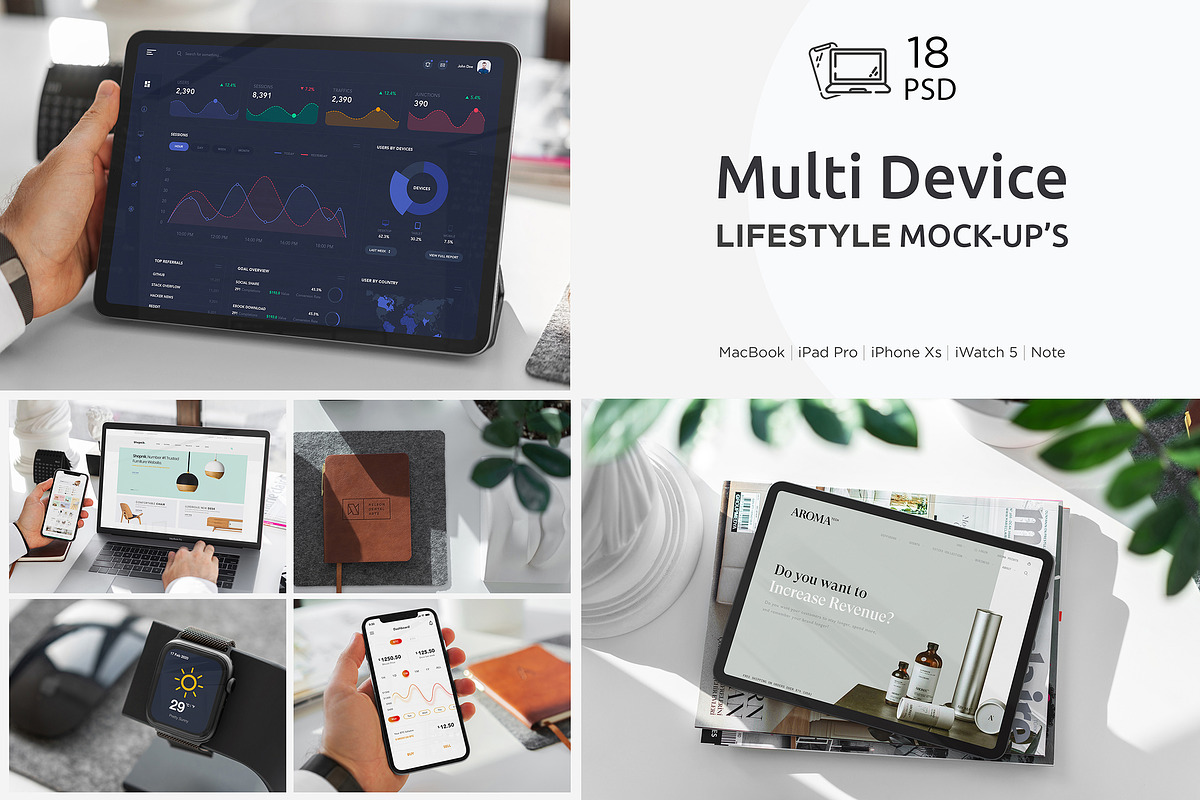 Multi Device Mockup Lifestyle in Mobile & Web Mockups - product preview 8