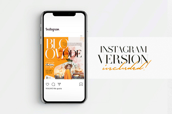 Bloom Mode Flyer + Instagram Post in Flyer Templates - product preview 2