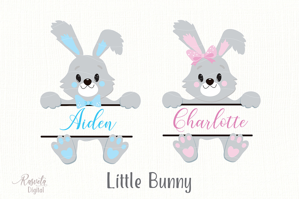 Cute Little Easter Bunny Clipart in Illustrations - product preview 8