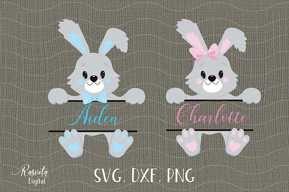 Cute Little Easter Bunny Clipart in Illustrations - product preview 1