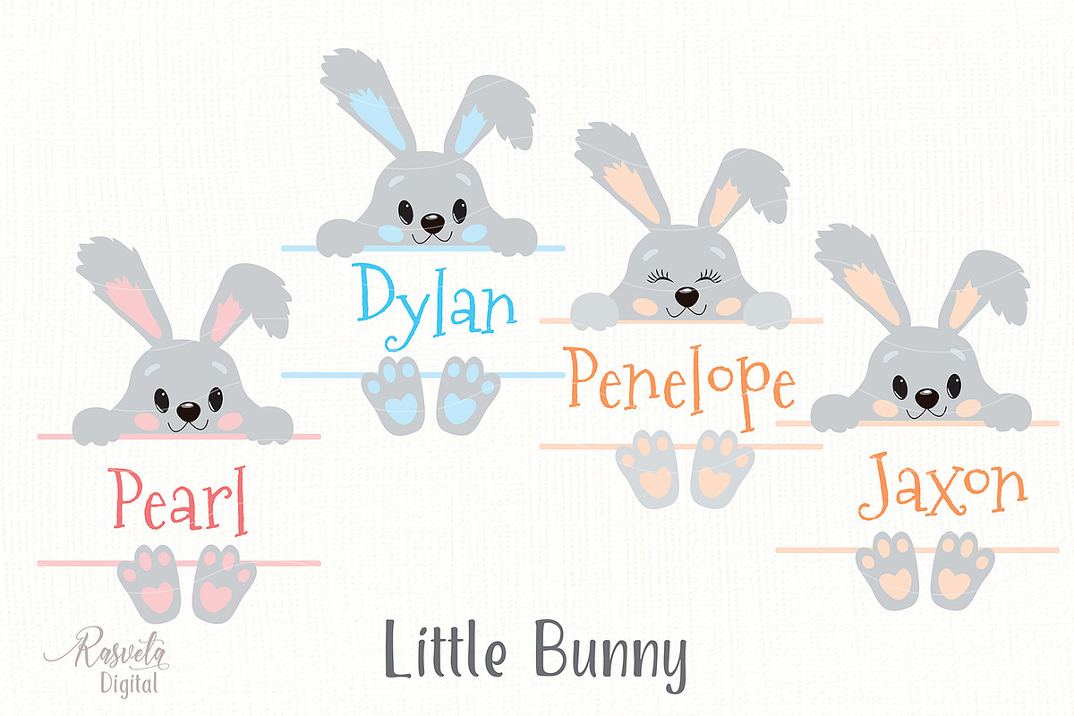 Cute Little Easter Bunny Clipart 6 in Illustrations - product preview 8