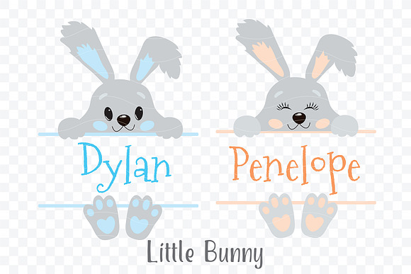 Cute Little Easter Bunny Clipart 6 in Illustrations - product preview 2
