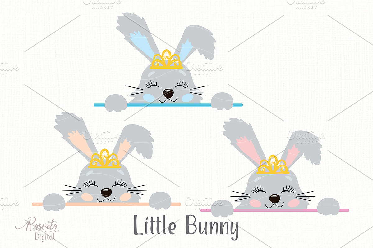 Cute Little Easter Bunny Clipart 7 in Illustrations - product preview 8