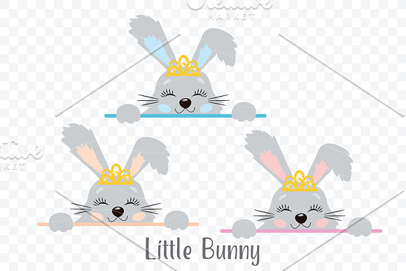 Cute Little Easter Bunny Clipart 7 in Illustrations - product preview 2