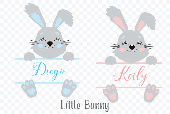 Cute Little Easter Bunny Clipart 10 in Illustrations - product preview 2