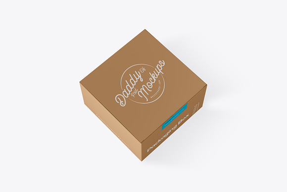 Square Card Board Box Mockup in Branding Mockups - product preview 2