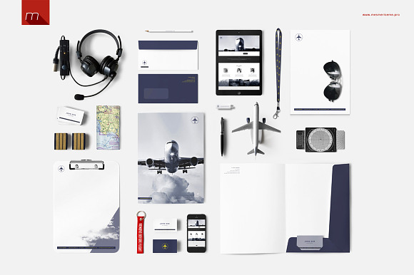 Airlines Company Identity 2 Mock-up in Branding Mockups - product preview 1