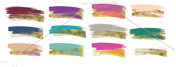 gold foil paint brush strokes in Graphics - product preview 1