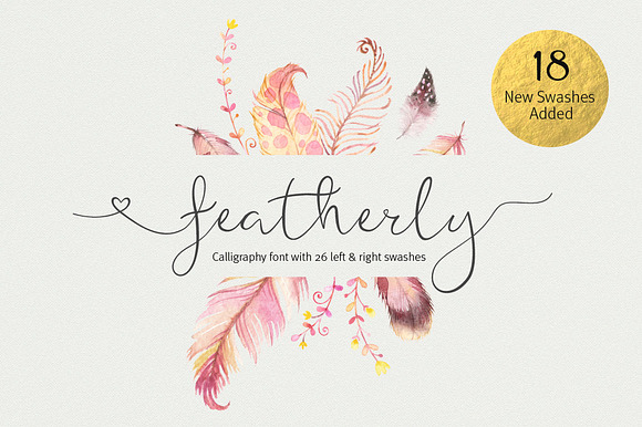 featherly font wedding font in Wedding Fonts - product preview 4