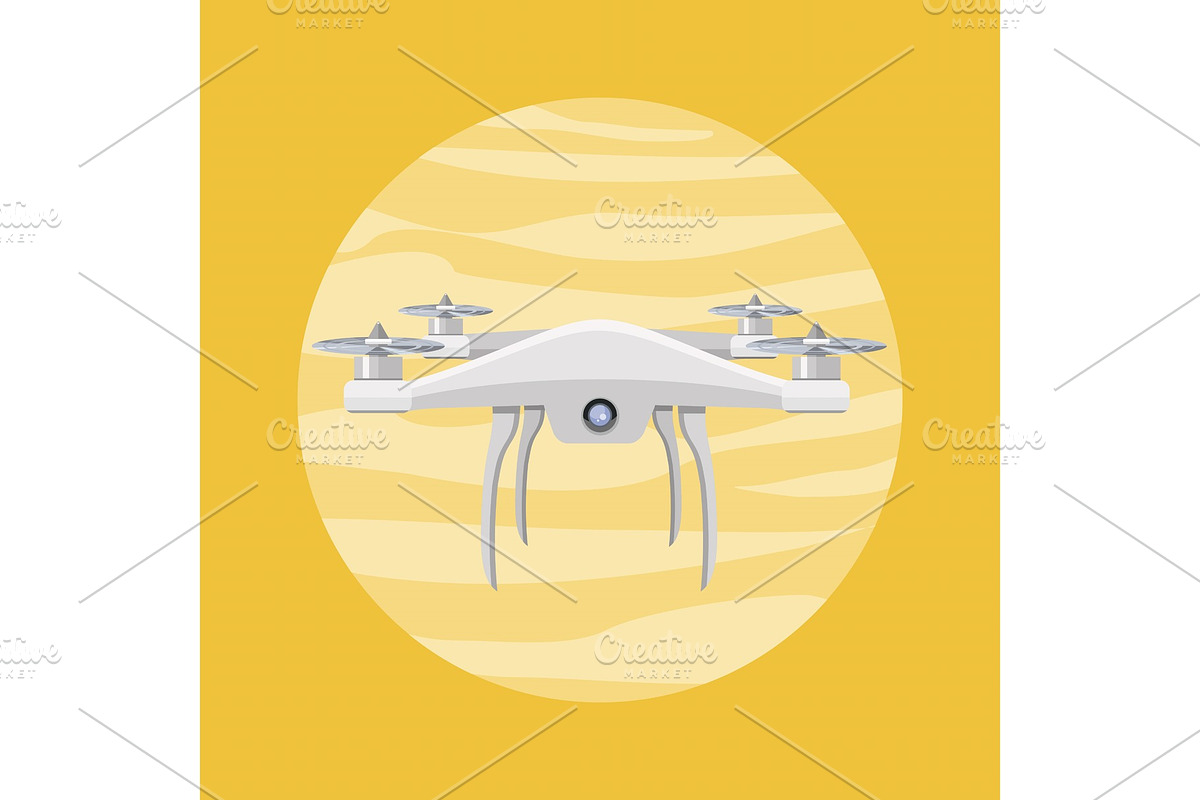 Flying Drone Vector Illustration in in Objects - product preview 8