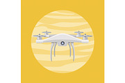 Flying Drone Vector Illustration in