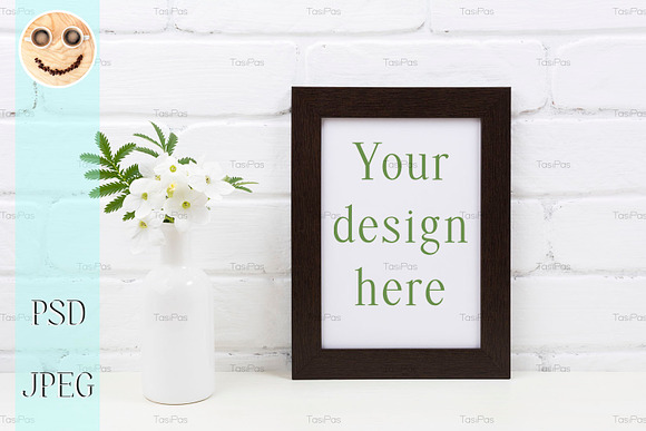 Black brown poster frame mockup in Mockup Templates - product preview 1
