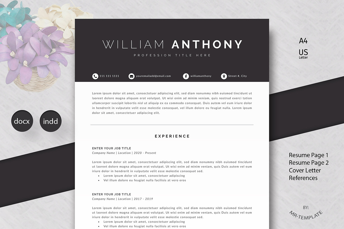 Resume/CV 4 Pages Word in Letter Templates - product preview 8