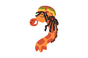 Funny Rastafarian Giraffe with