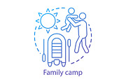 Family camp concept icon